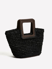 RW&CO Straw Handbag with Square Handle