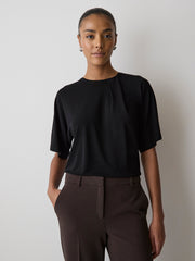 RW&CO Short-Sleeve Crew-Neck Top with Pleated Detail