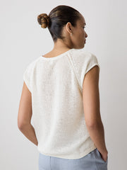 RW&CO Cap-Sleeve Tape-Yarn Sweater