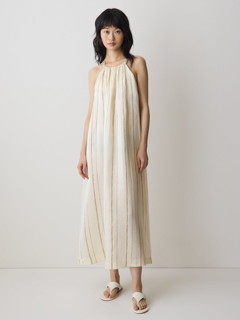 RW&CO Sleeveless Halter-Neck Midi Dress