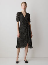RW&CO Short-Sleeve Chiffon Midi Dress with Lace Trim