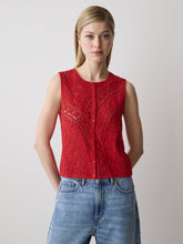 RW&CO Buttoned-Down Crochet Tank Top