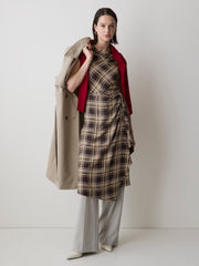 RW&CO Extended-Sleeve Cowl-Neck Midi Dress with Wrap Detail
