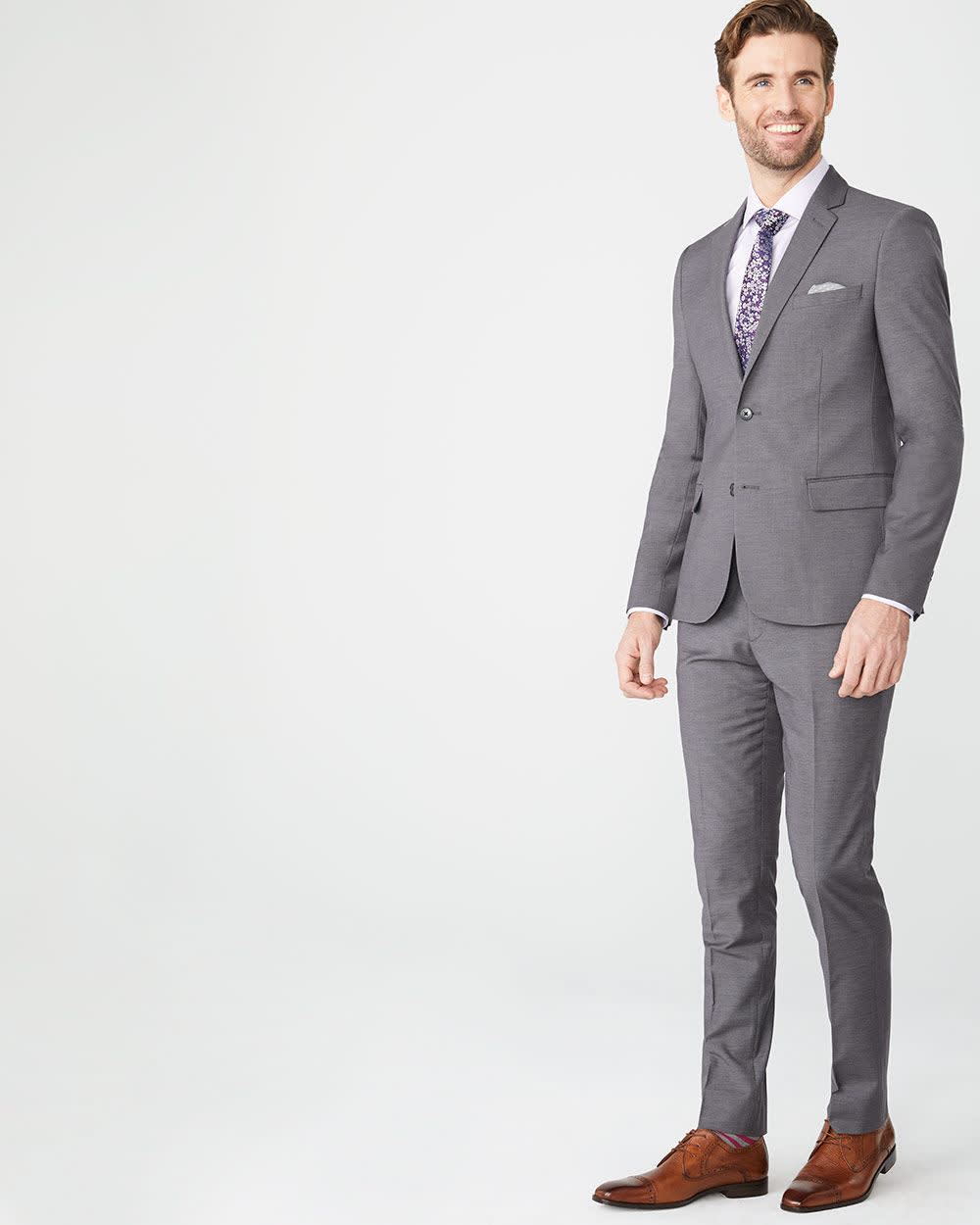 RW&CO Essential Slim Fit Black Wool-Blend Suit Blazer