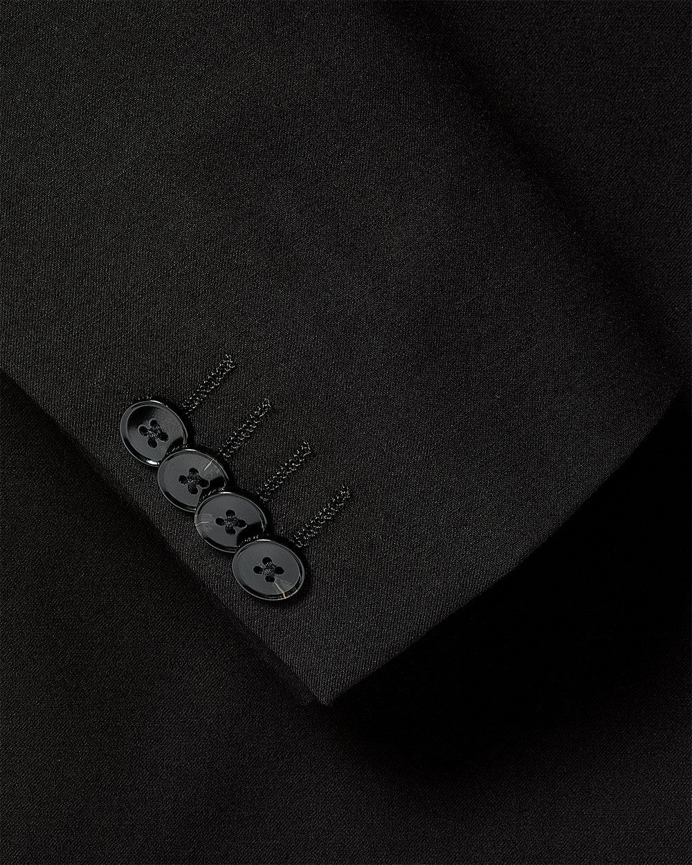 RW&CO Essential Slim Fit Black Wool-Blend Suit Blazer