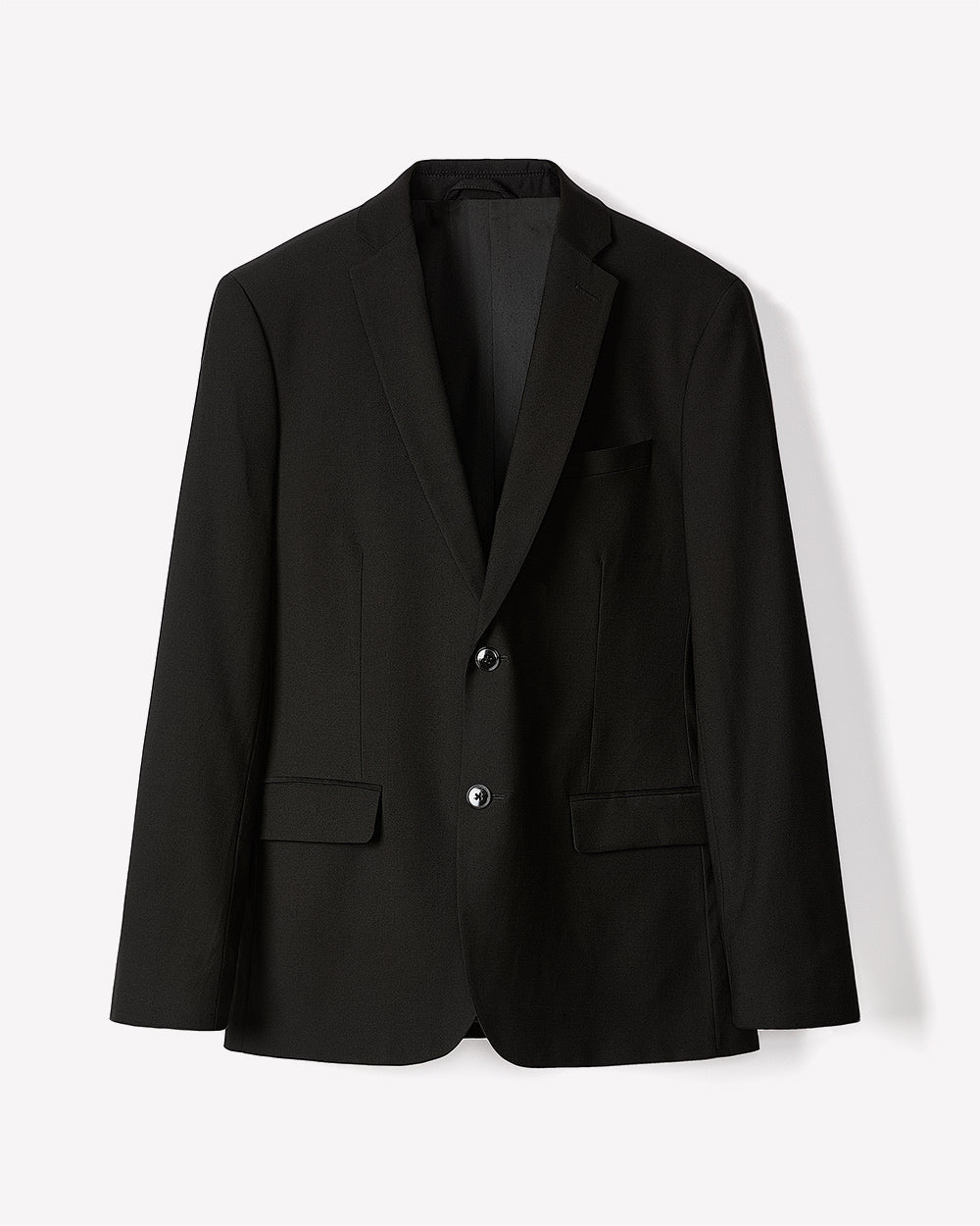 RW&CO Essential Slim Fit Black Wool-Blend Suit Blazer