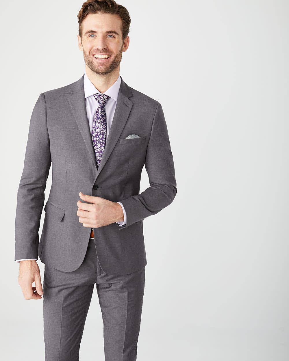 RW&CO Essential Slim Fit Black Wool-Blend Suit Blazer