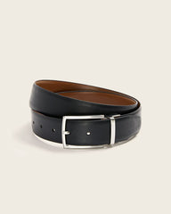 RW&CO Reversible Black and Tan Saffiano Leather Belt