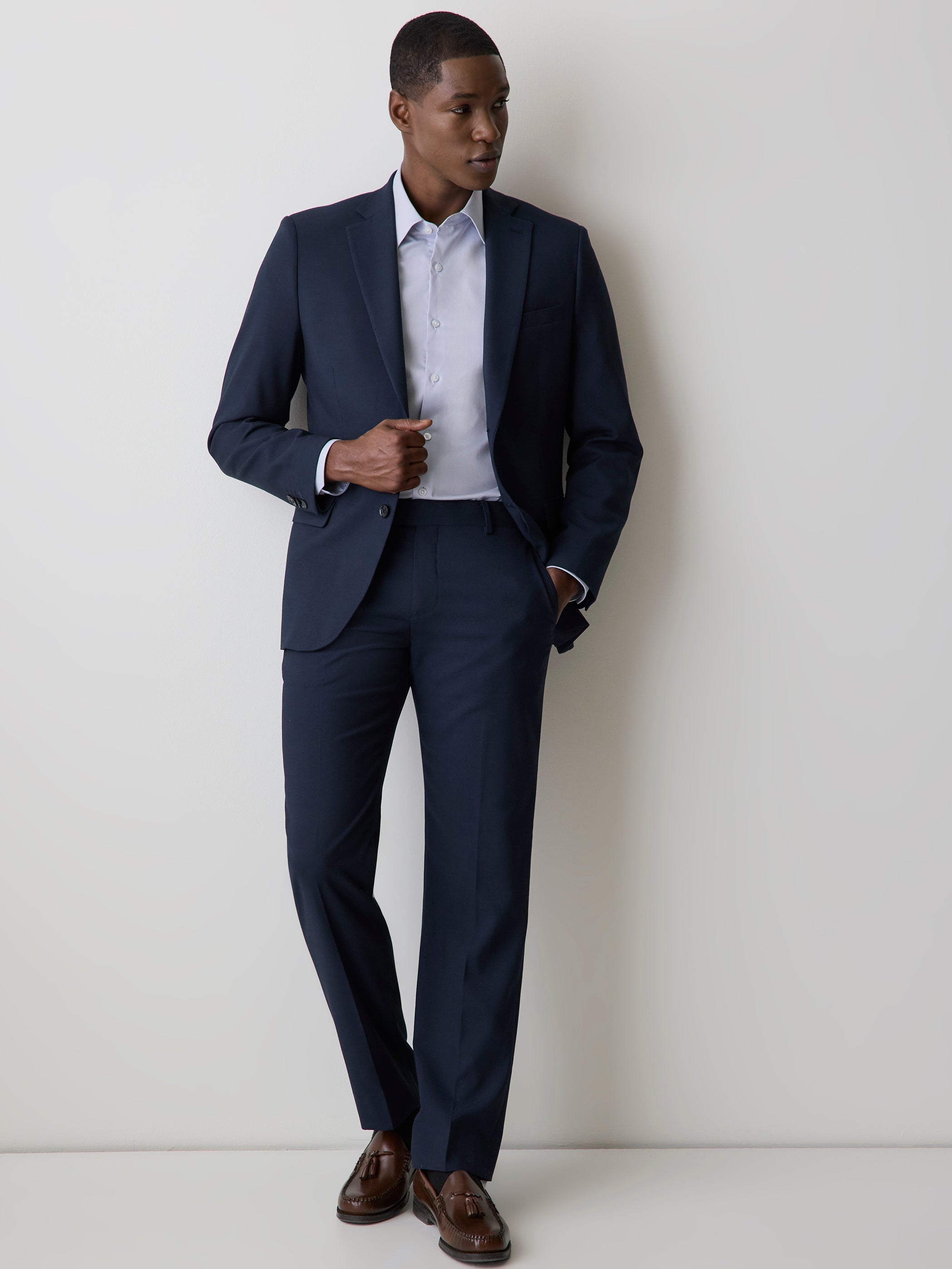 RW&CO Essential Tailored Fit Navy Blue Suit Pant