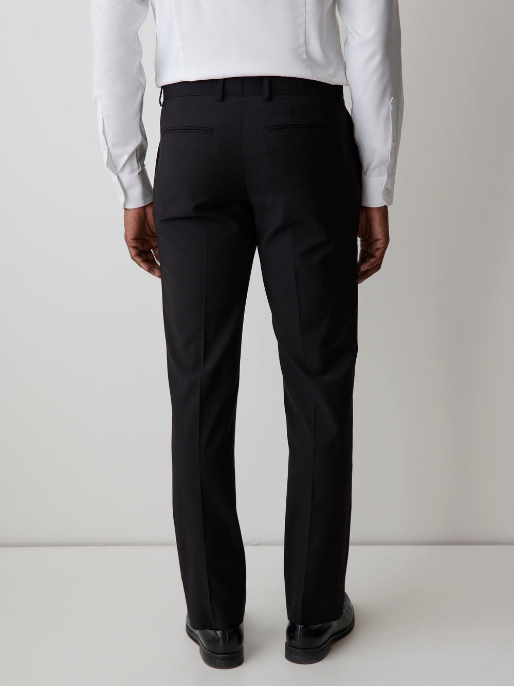 RW&CO Essential Slim Fit Black Wool-Blend Suit Pant