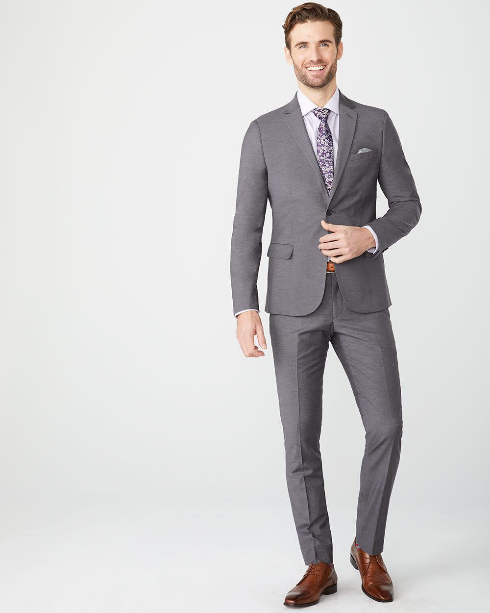 RW&CO Essential Slim Fit Black Wool-Blend Suit Pant