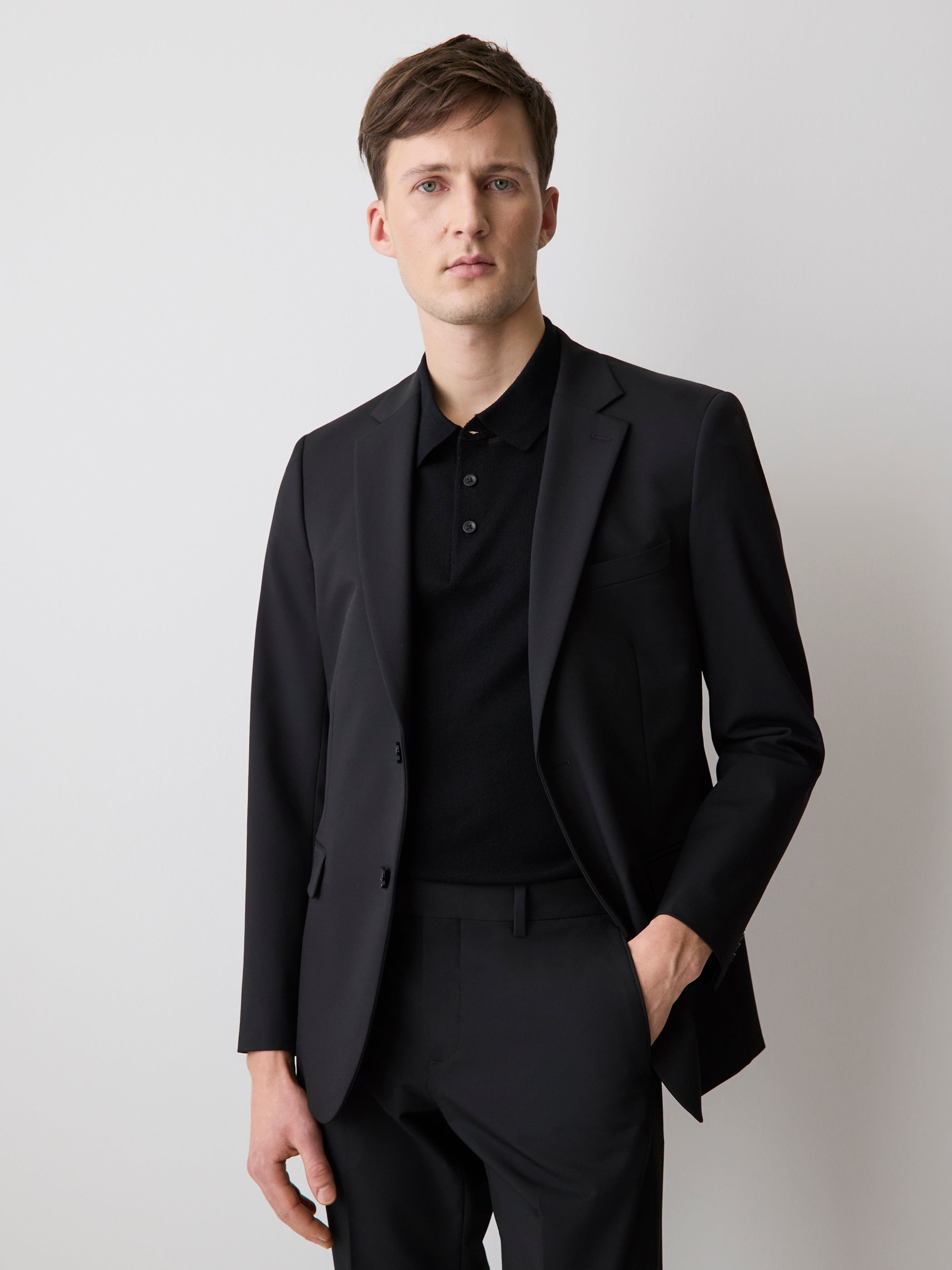 RW&CO Black Slim Fit E-Tech Blazer