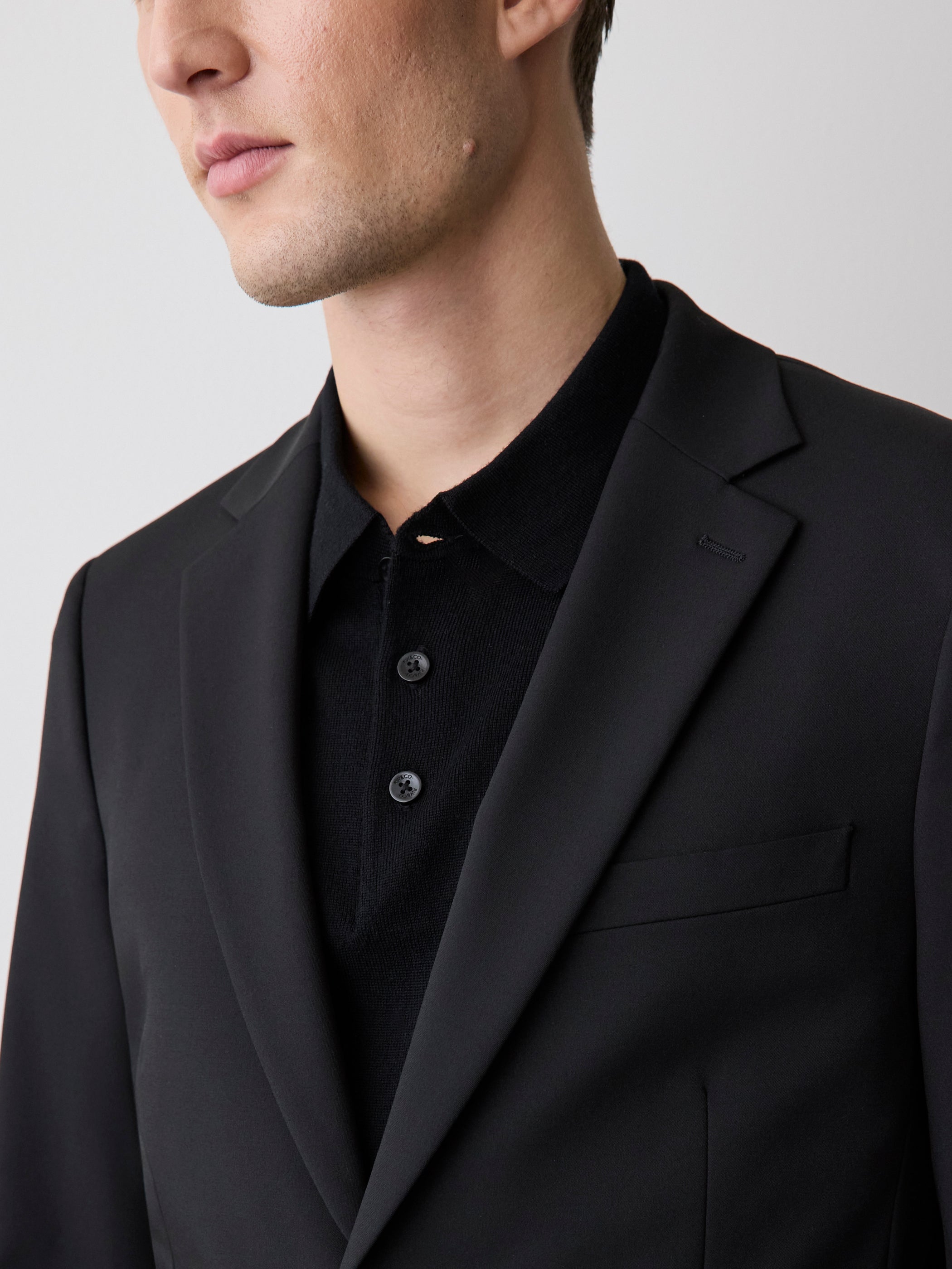 RW&CO Black Slim Fit E-Tech Blazer