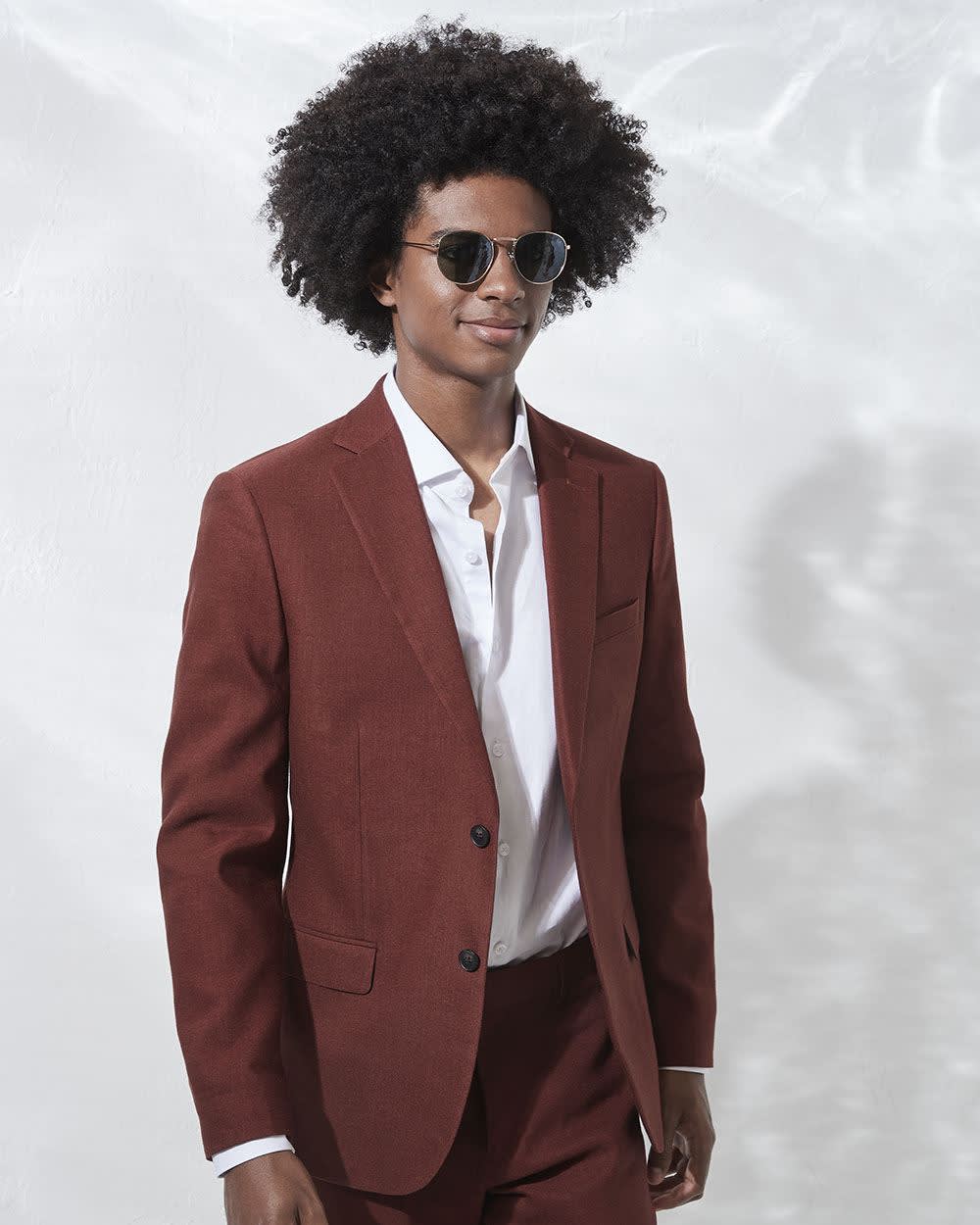 RW&CO Slim Fit Stretch Linen Blazer