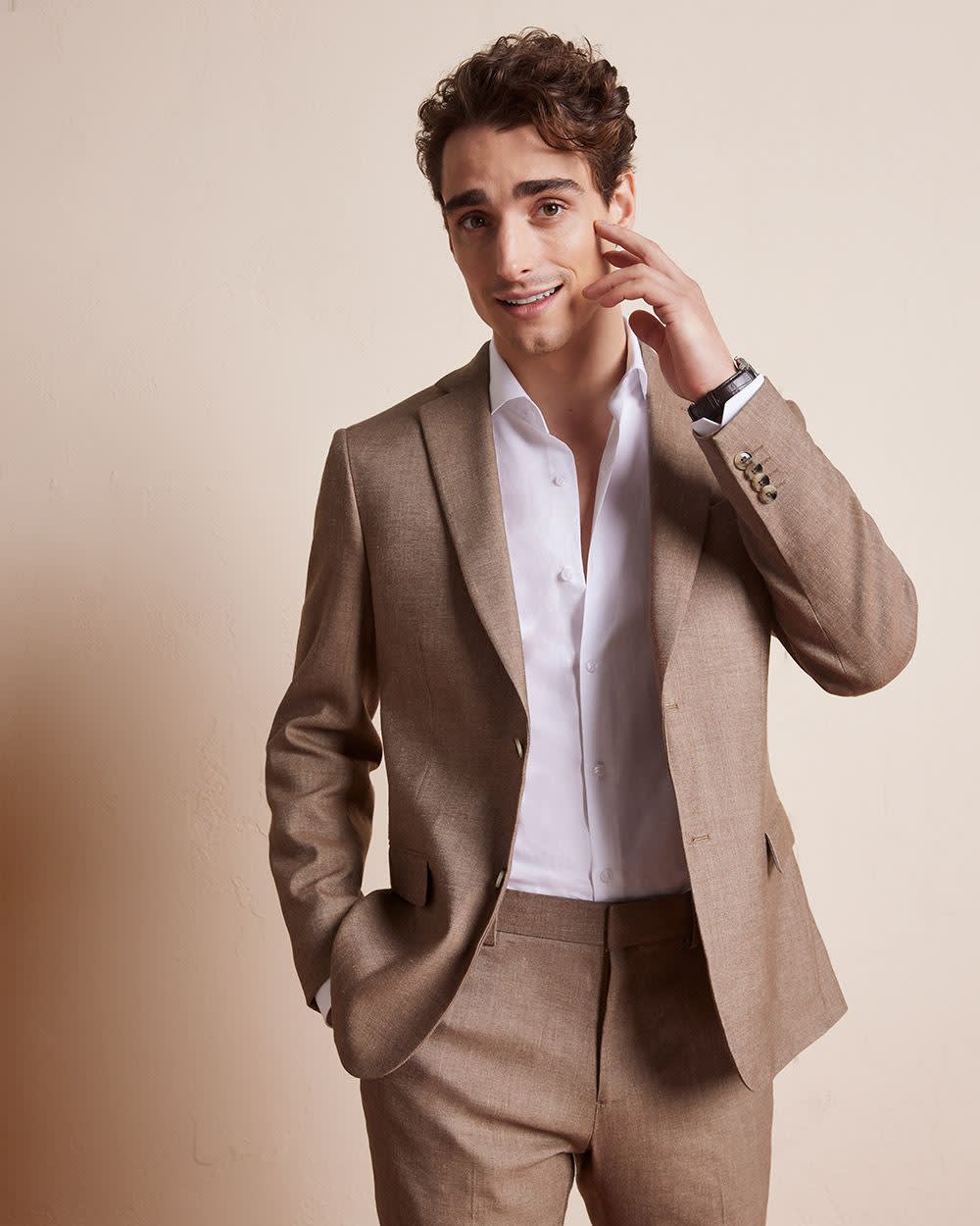 RW&CO Slim Fit Stretch Linen Blazer