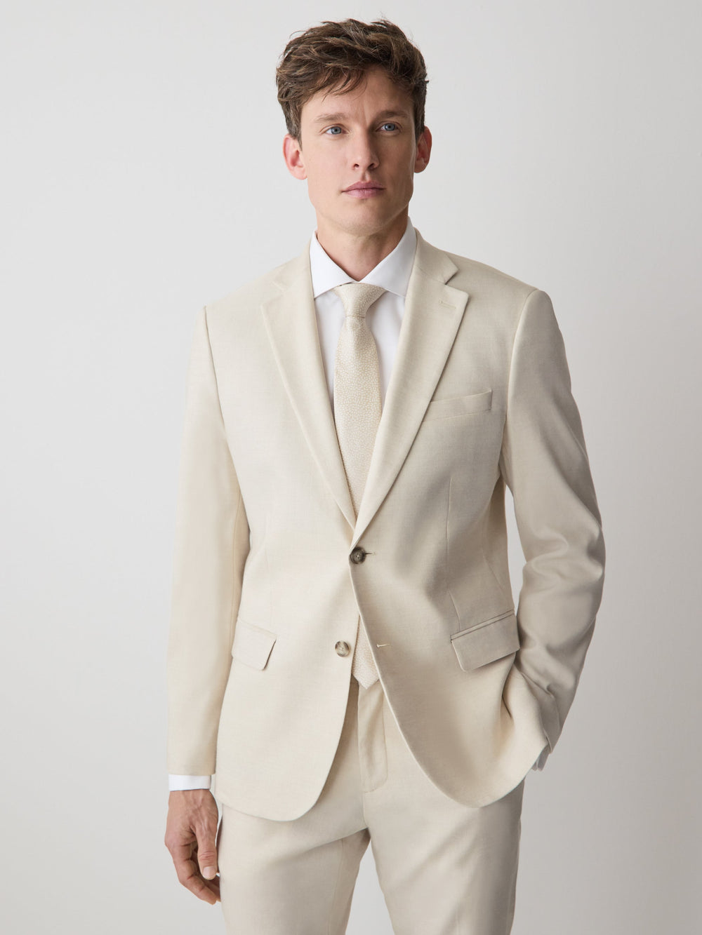 RW&CO Slim Fit Stretch Linen Blazer