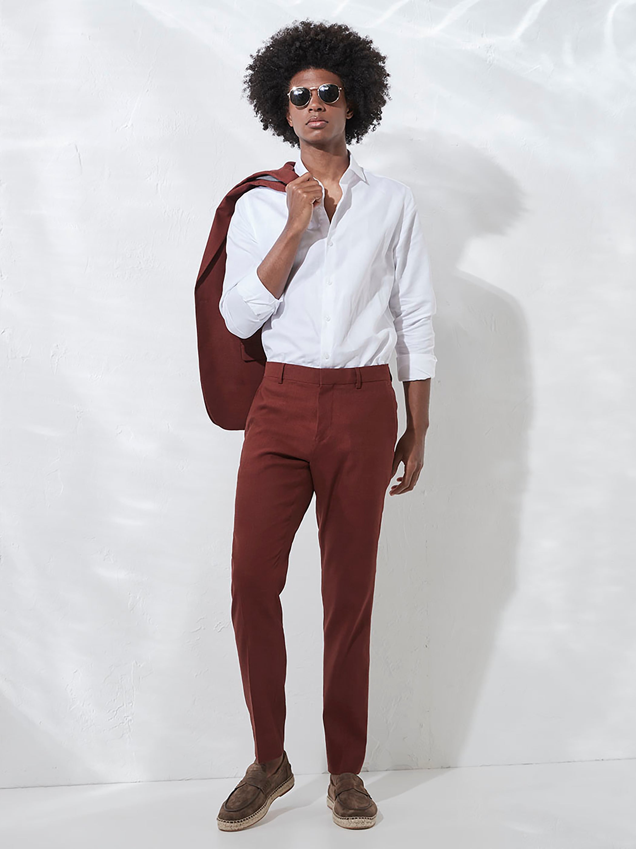 RW&CO Slim Fit Stretch Linen Suit Pant