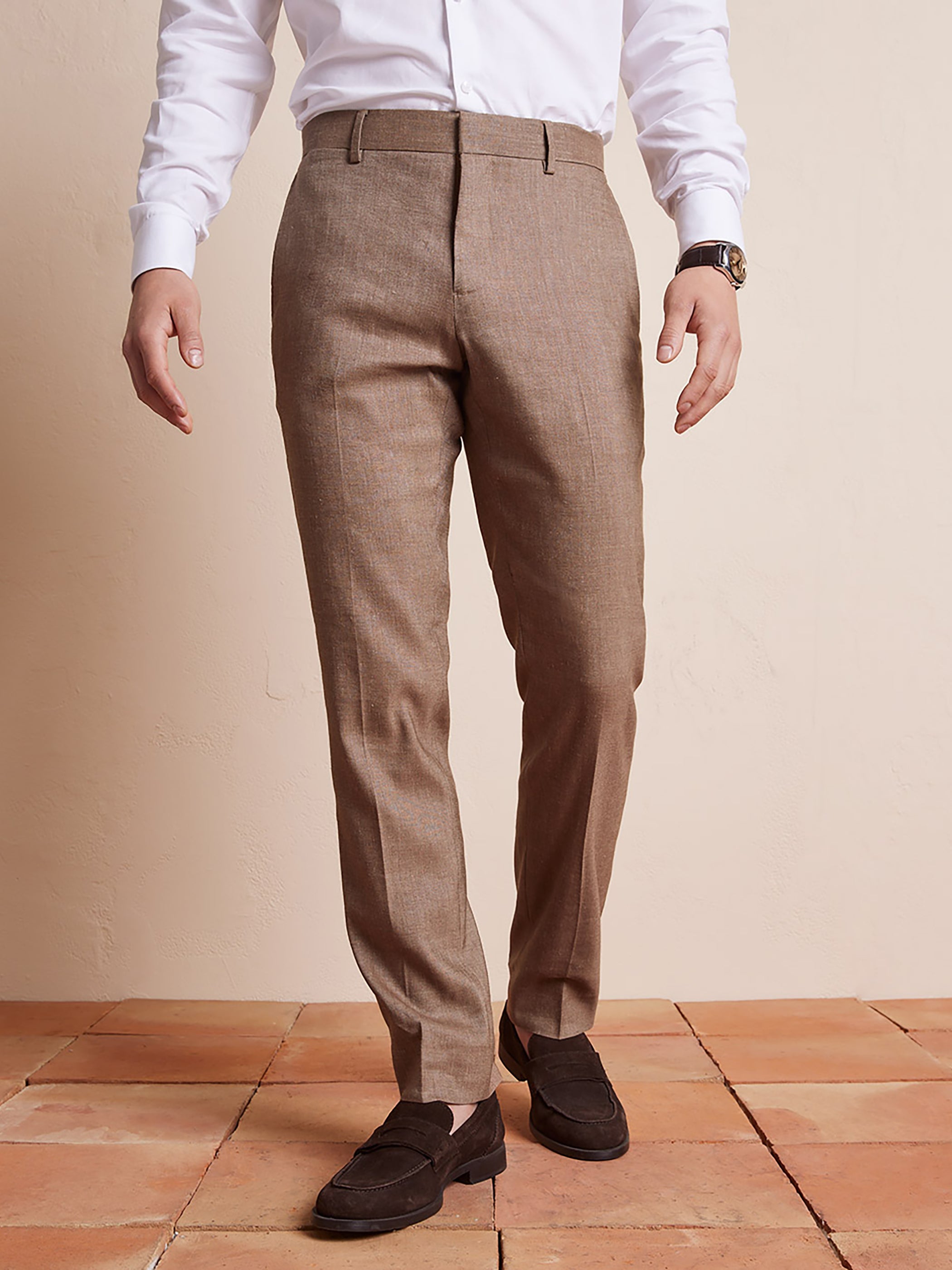 RW&CO Slim Fit Stretch Linen Suit Pant