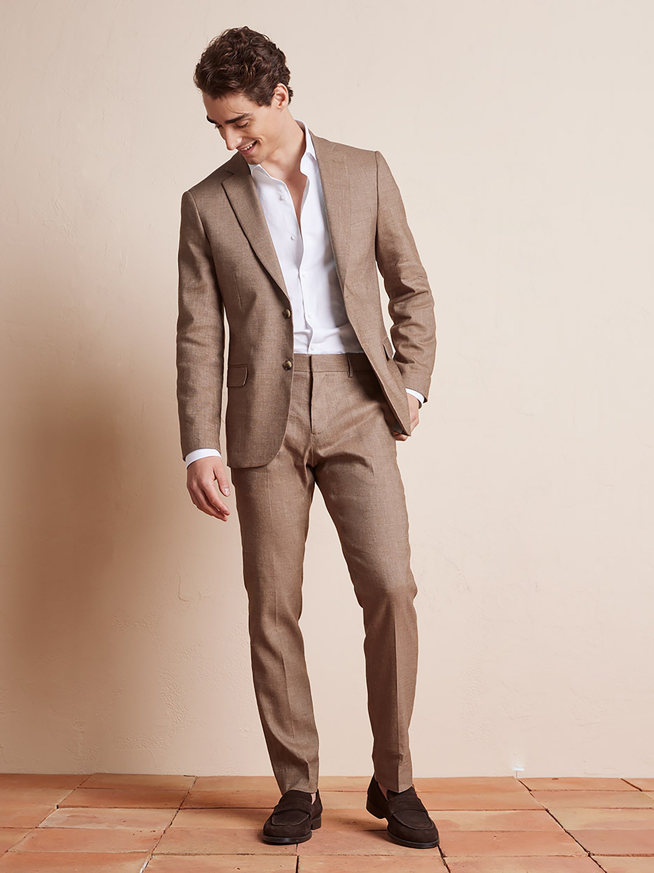 RW&CO Slim Fit Stretch Linen Suit Pant