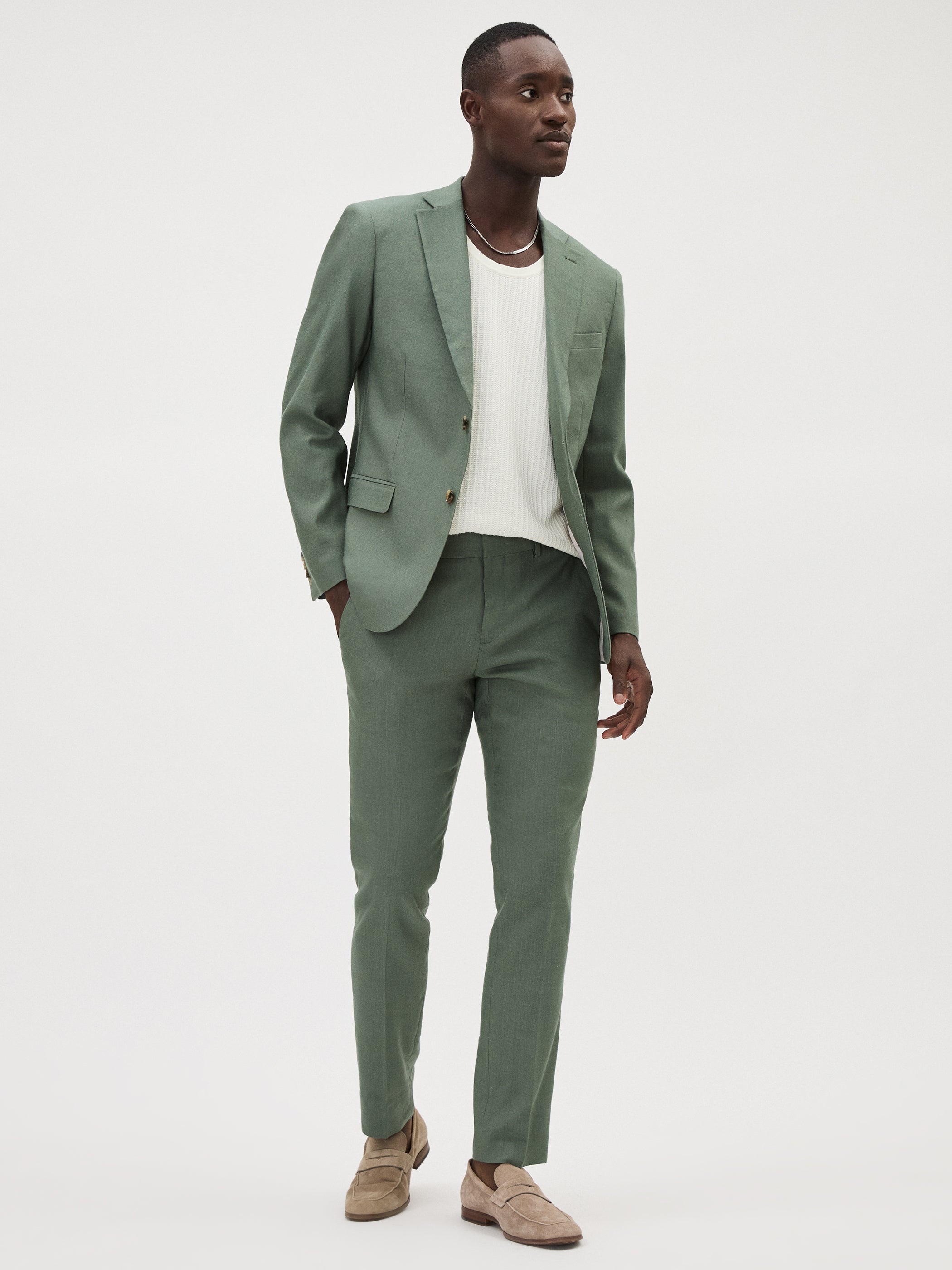 RW&CO Slim Fit Stretch Linen Suit Pant