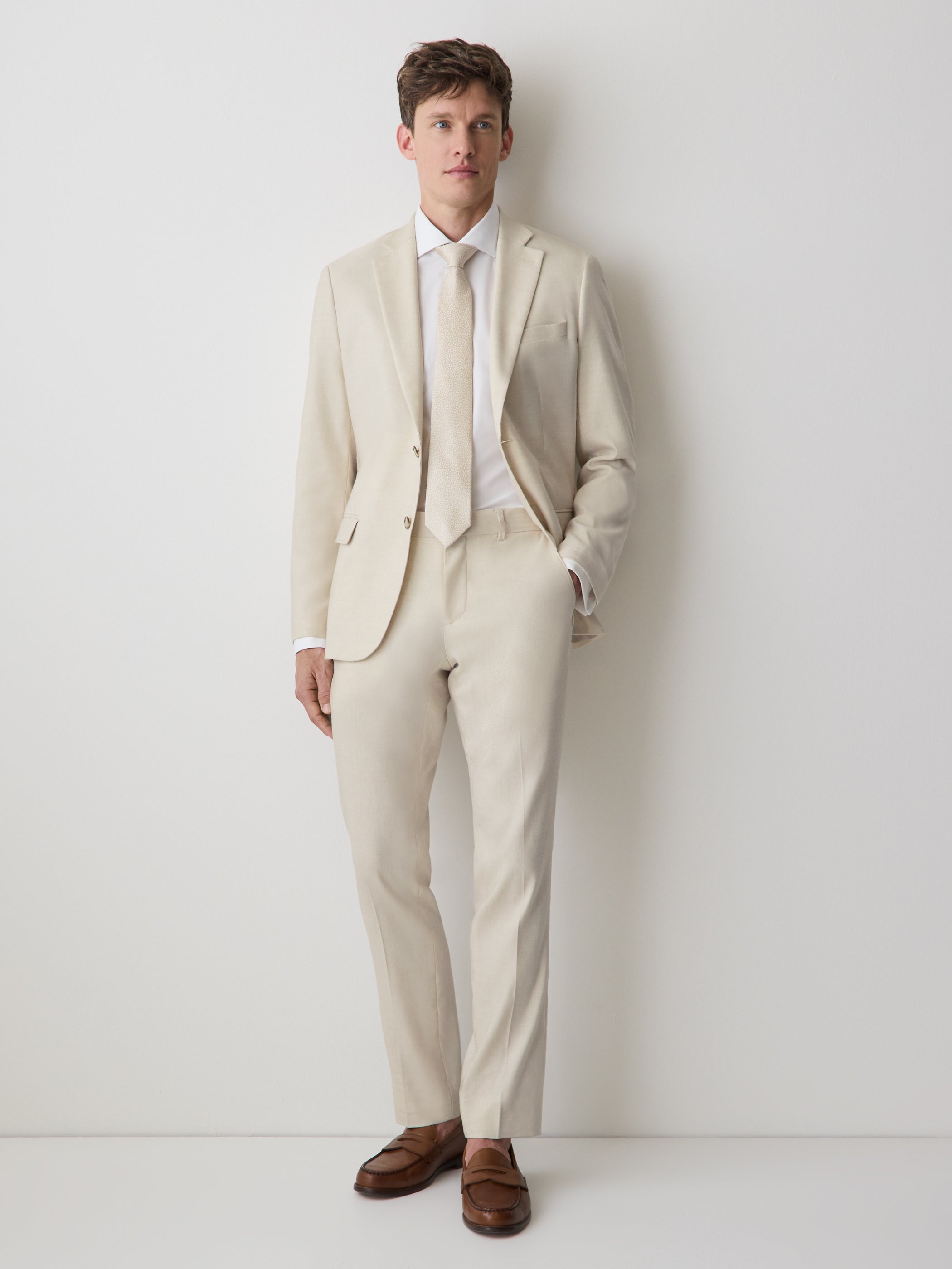 RW&CO Slim Fit Stretch Linen Suit Pant