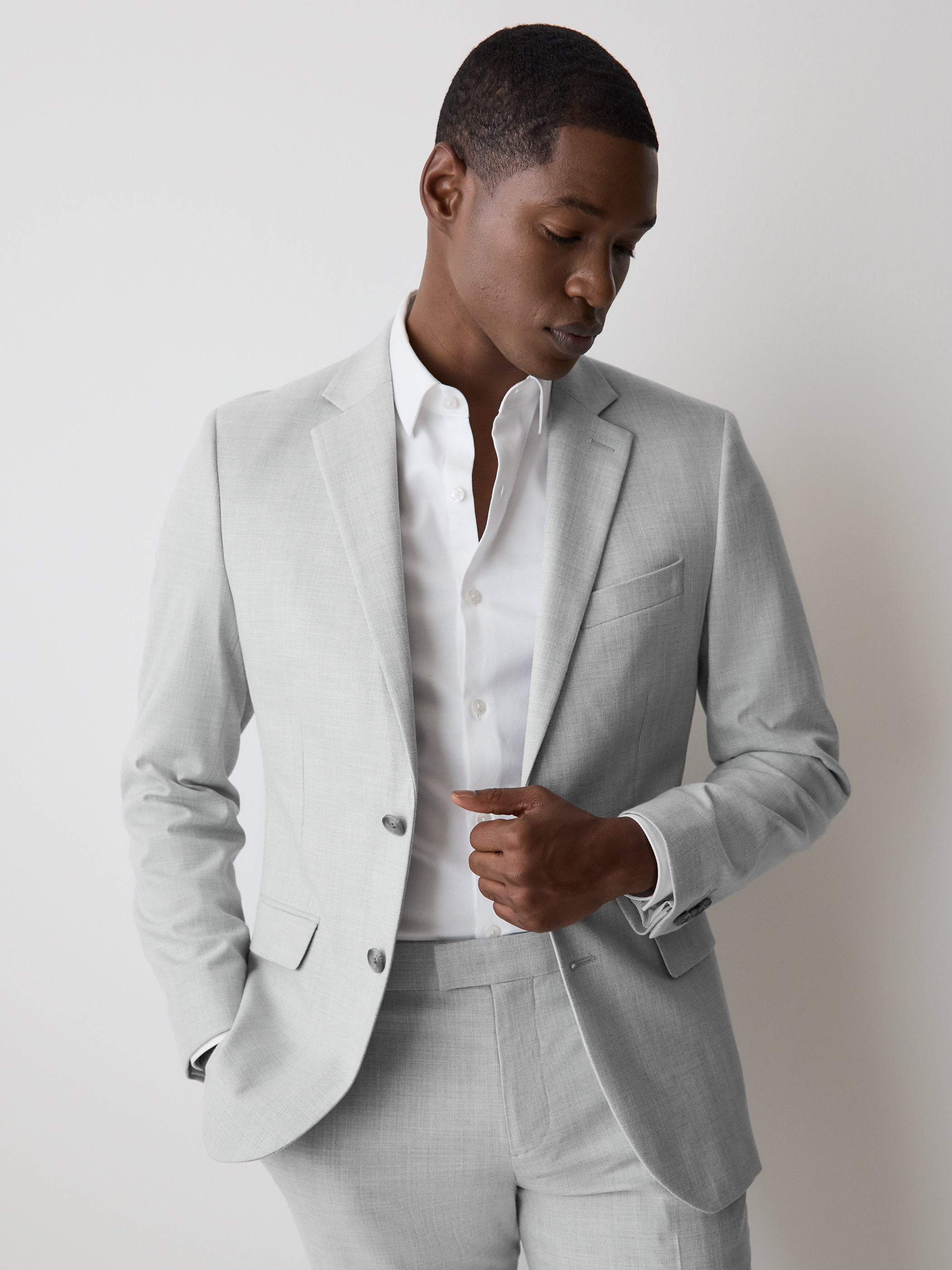 RW&CO Essential Slim Fit Light Grey Suit Blazer