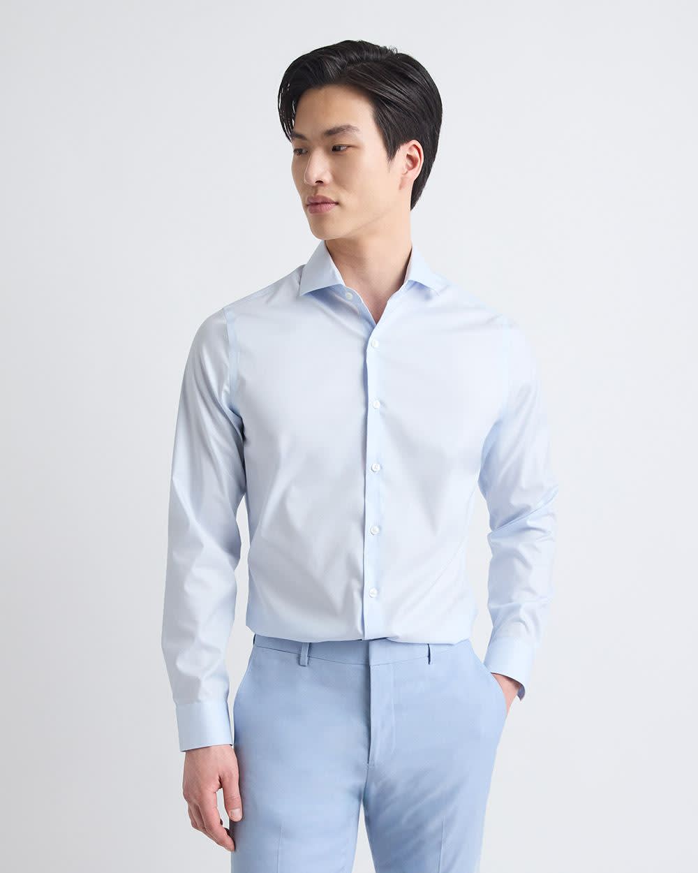 RW&CO Slim Fit Solid Sateen Dress Shirt