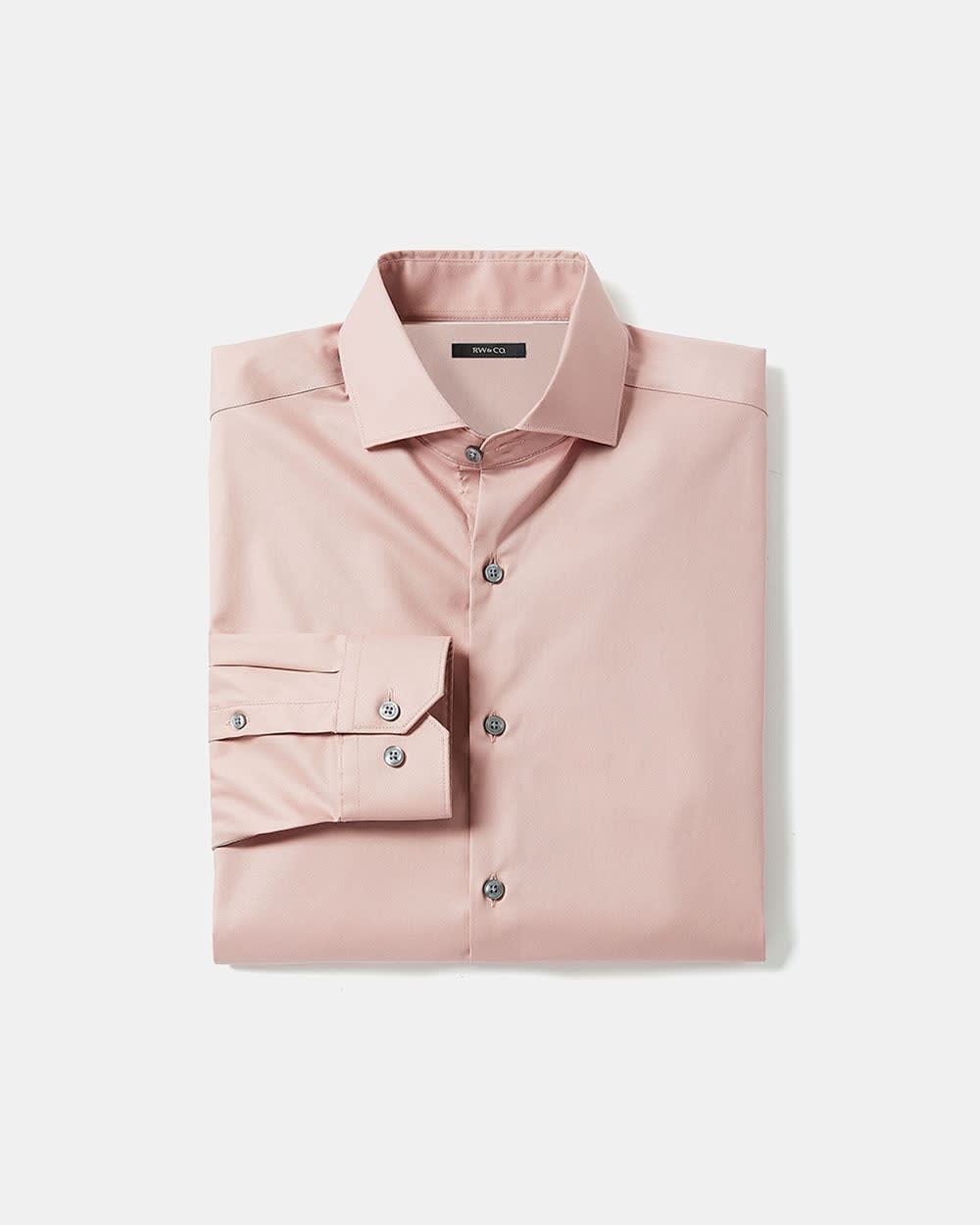 RW&CO Slim Fit Solid Sateen Dress Shirt