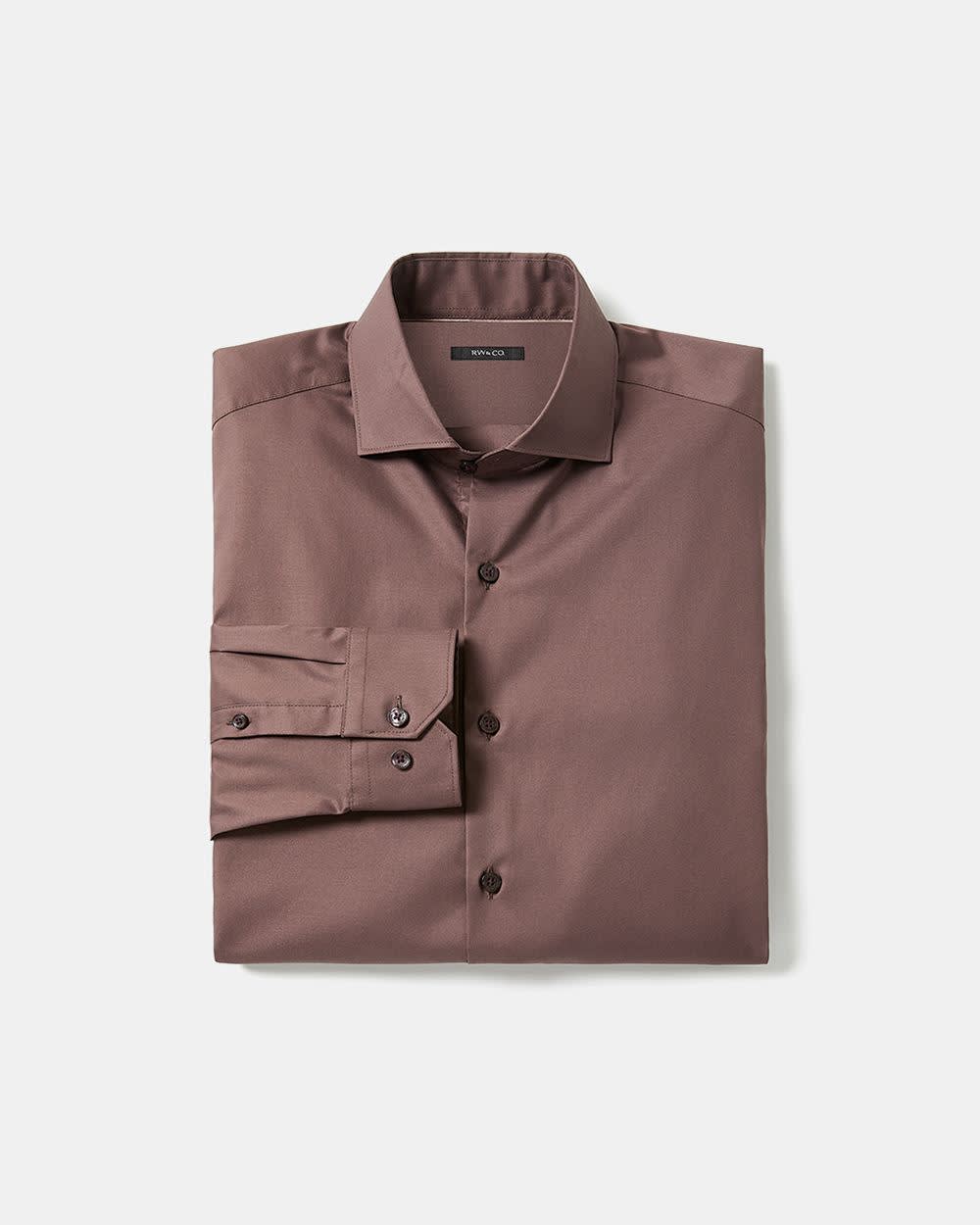RW&CO Slim Fit Solid Sateen Dress Shirt