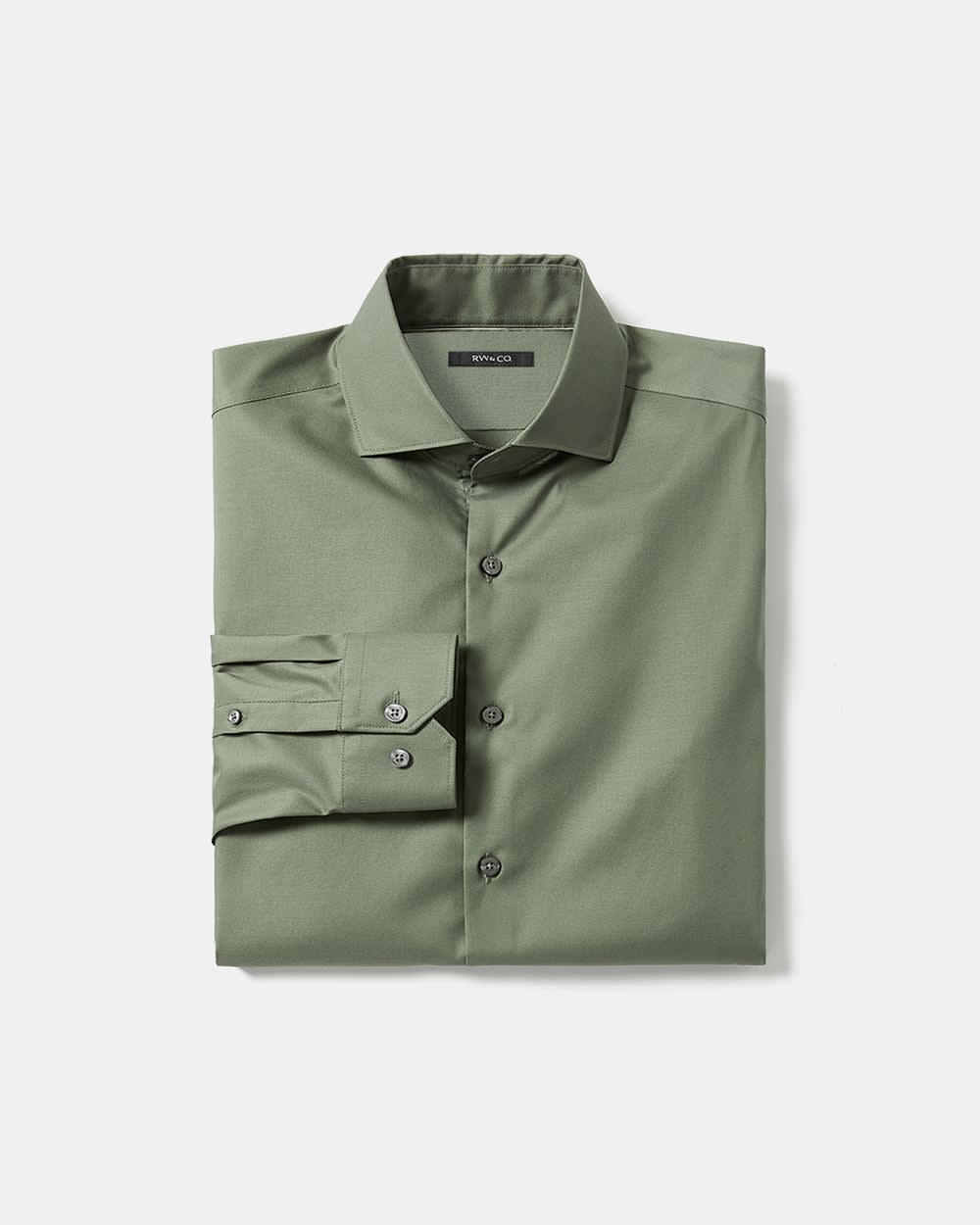 RW&CO Slim Fit Solid Sateen Dress Shirt