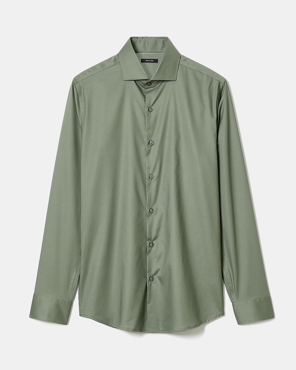 RW&CO Slim Fit Solid Sateen Dress Shirt
