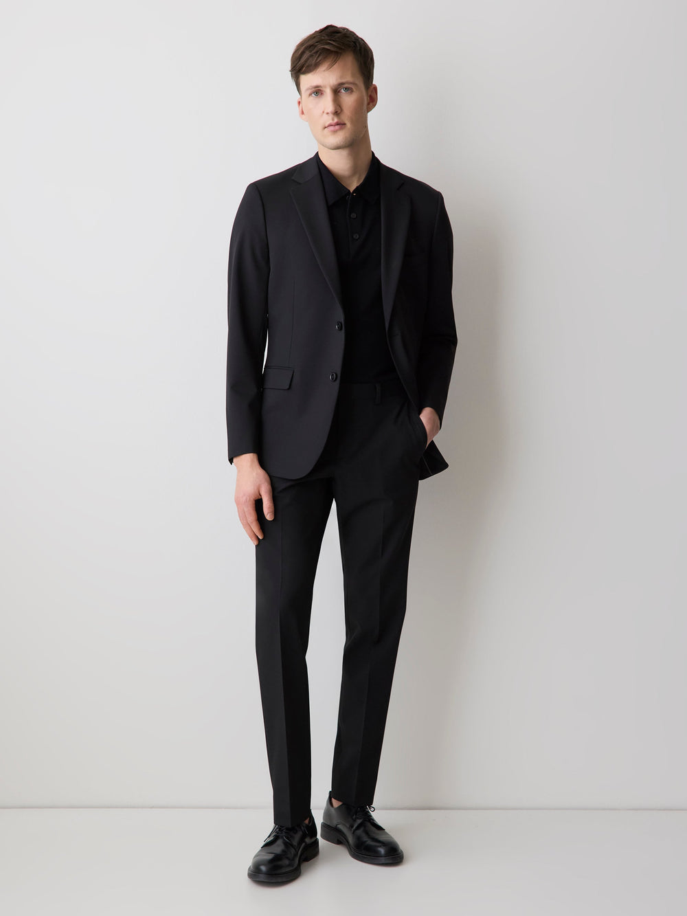 RW&CO Black Slim Fit E-Tech Suit Pant