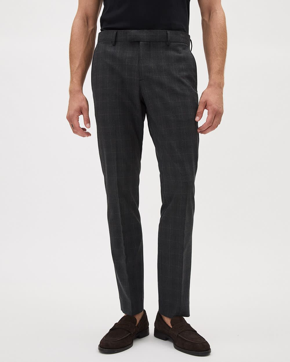 RW&CO Slim-Fit Dark Grey Checkered Suit Pant