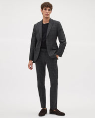 RW&CO Slim-Fit Dark Grey Checkered Suit Pant