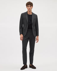 RW&CO Slim-Fit Dark Grey Checkered Suit Blazer