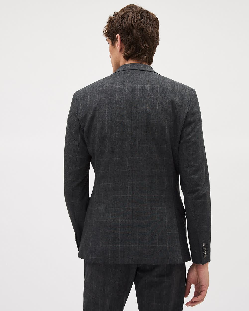 RW&CO Slim-Fit Dark Grey Checkered Suit Blazer
