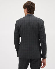 RW&CO Slim-Fit Dark Grey Checkered Suit Blazer