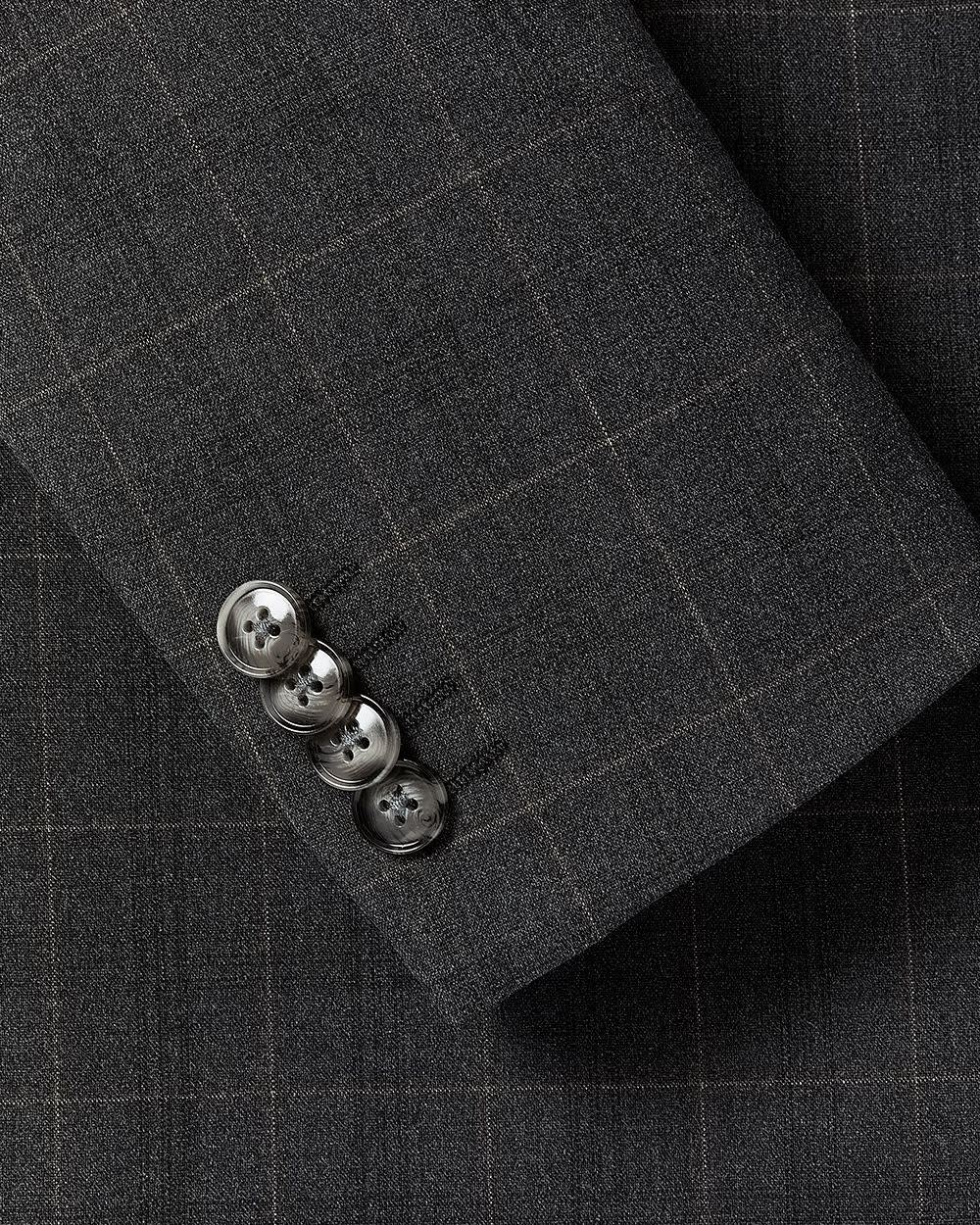 RW&CO Slim-Fit Dark Grey Checkered Suit Blazer