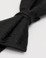 RW&CO Paisley Black on Black Bow Tie