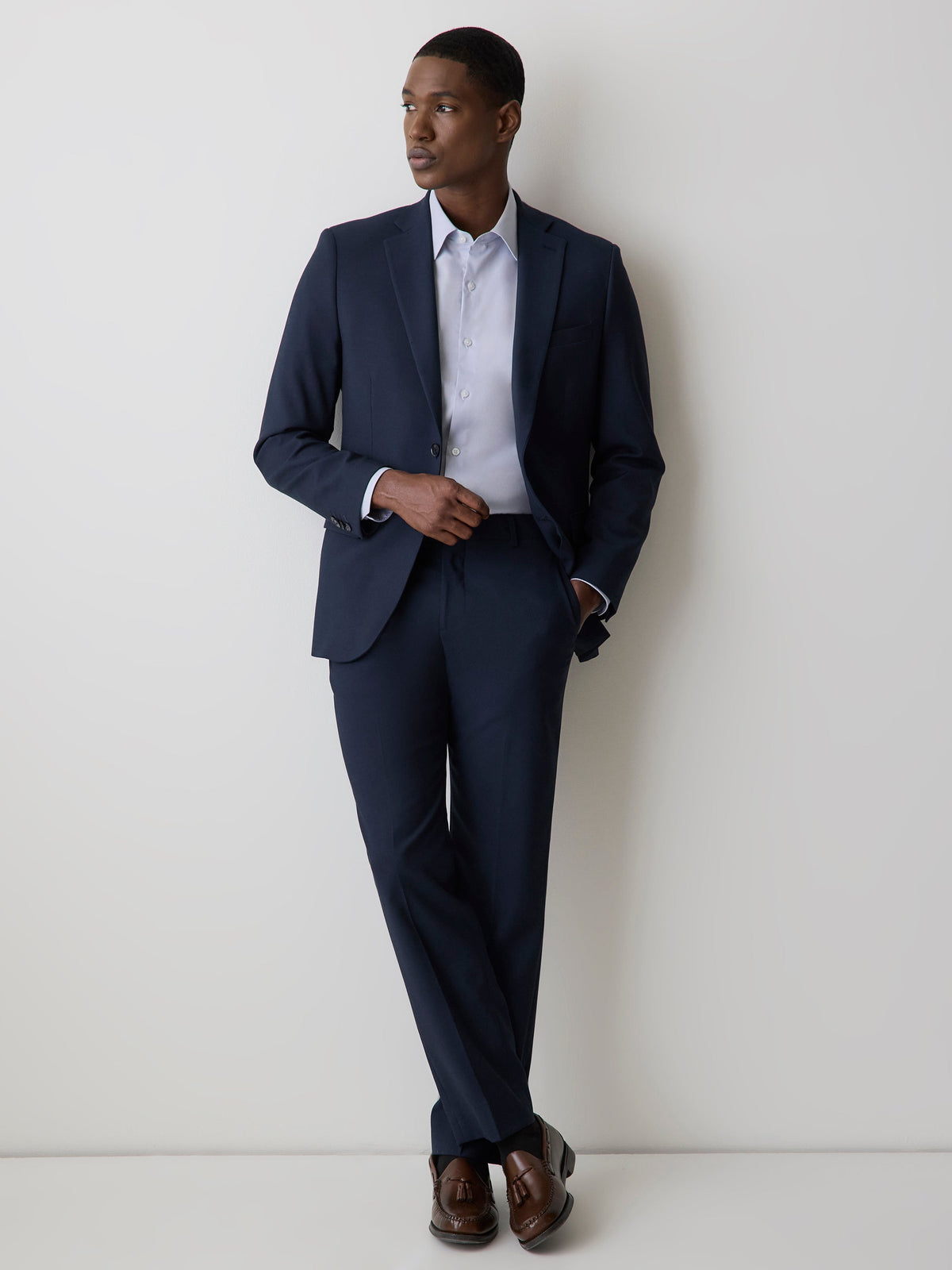 RW&CO Essential Tailored Fit Navy Blue Suit Blazer