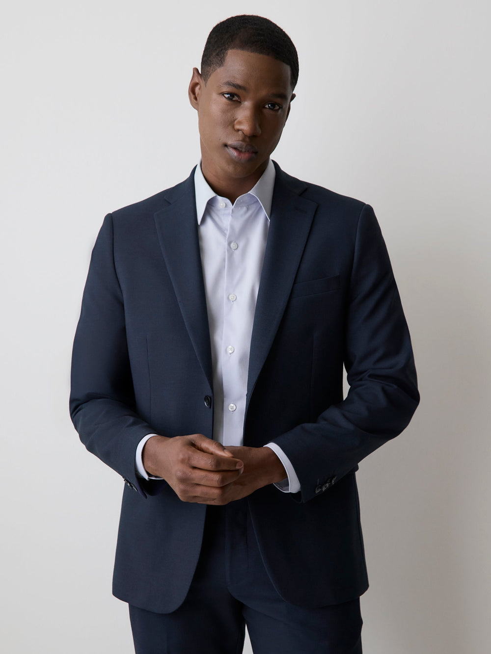 RW&CO Essential Tailored Fit Navy Blue Suit Blazer