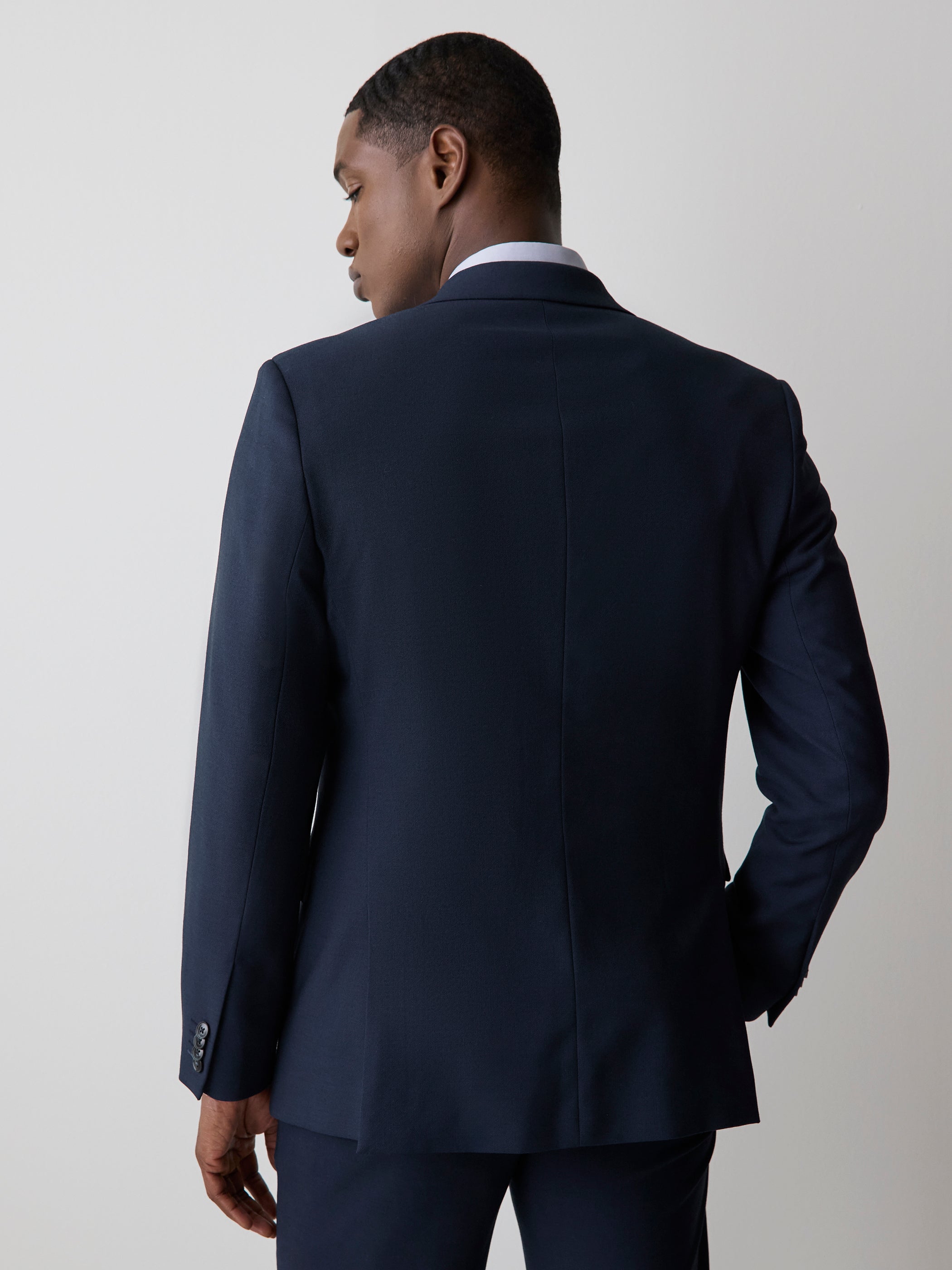 RW&CO Essential Tailored Fit Navy Blue Suit Blazer