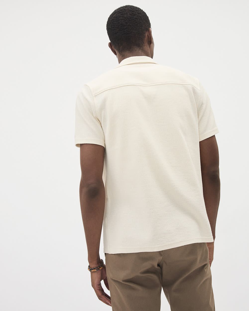 RW&CO Slim Fit Short-Sleeve Knit Shirt with Camp Collar