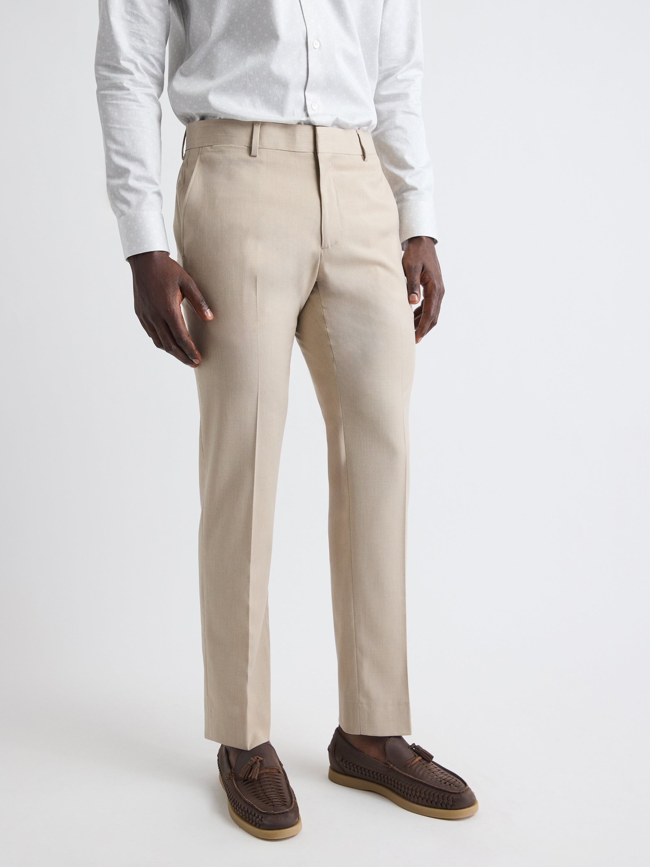 RW&CO Tailored-Fit Beige Suit Pant