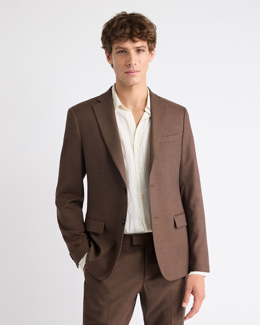 RW&CO Slim Fit Brown Suit Blazer