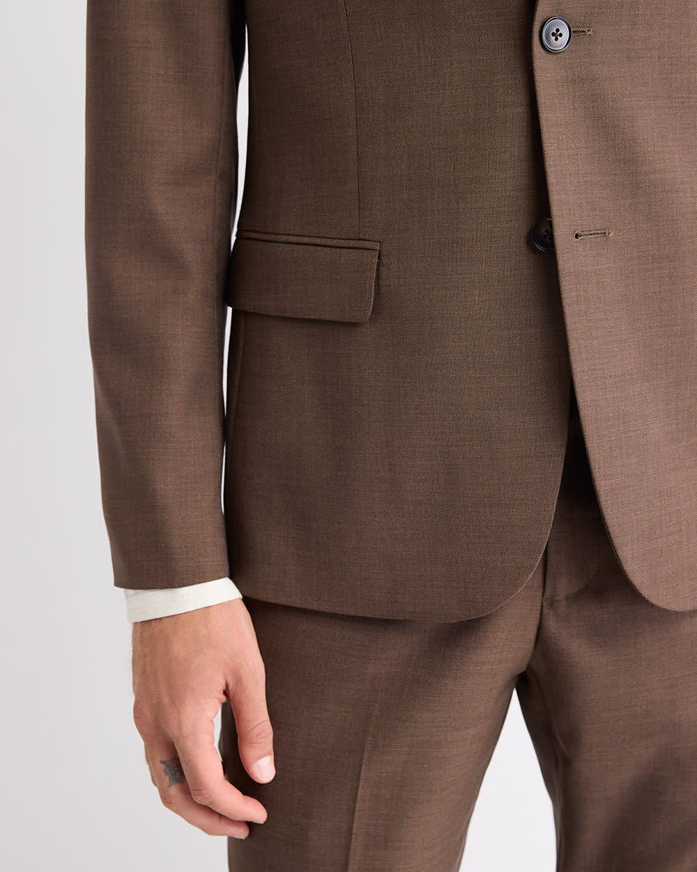 RW&CO Slim Fit Brown Suit Blazer
