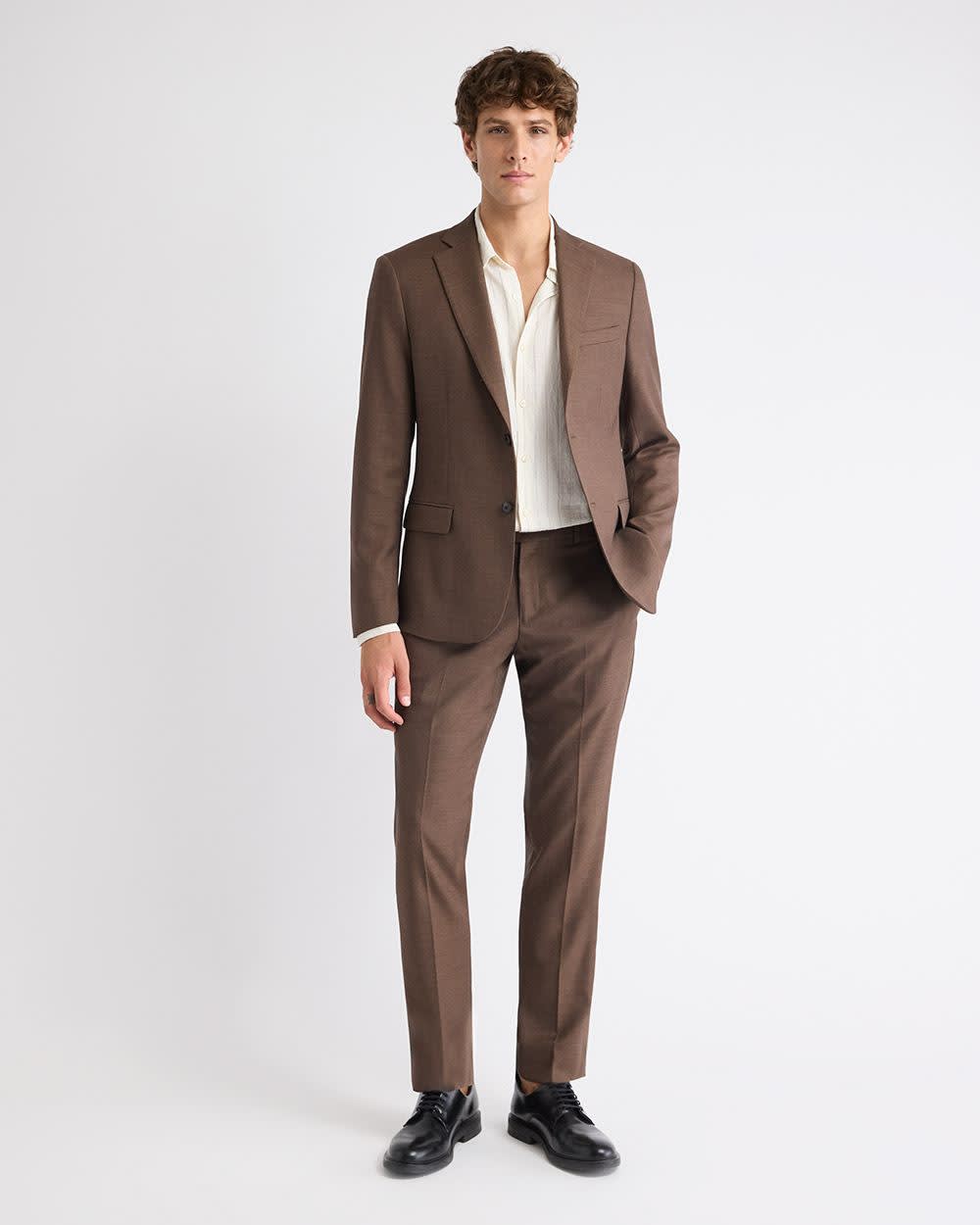 RW&CO Slim Fit Brown Suit Pant