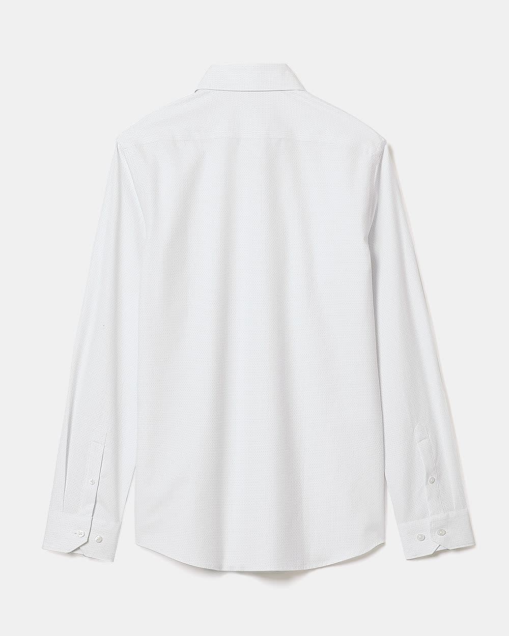 RW&CO White Slim Fit Dress Shirt with Grey Micro Dots