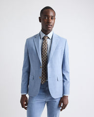 RW&CO Slim Fit Sky Blue Windowpane Suit Blazer