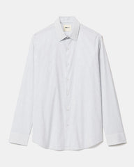RW&CO White Tailored Fit Dress Shirt with Blue Stripes